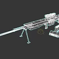 Modern Tactical Sniper Rifle With Long Barrel Scope Bipod And Magazine