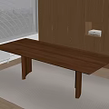 Talenti modern solid wood dining table rectangular wood 3d model