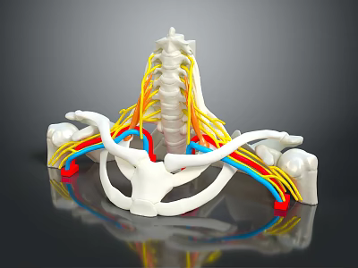 Human Limb Organ Anatomy Model Displaying Spine Nerves And Pelvis Bone Structure 3d model