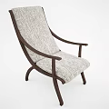 Modern Lounge Chair With Fabric Upholstery And Curved Wooden Frame Design