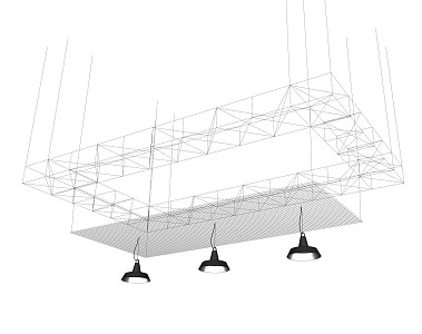 Modern suspended ceiling structure frame 3d model