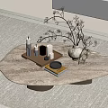 In ancient times, there are several silent tea tables. 3d model