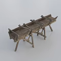 Wooden Garden Ornaments Long Troughs with Stands for Decorative Garden
