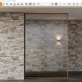 Modern glass brick partition 3d model