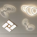 Modern Ceiling Lights With Diverse Geometric And Curved Shapes Soft LED Lighting Design 3d model