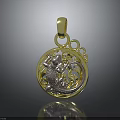Elegant Golden Pendant Featuring Lizard Design And Bubble Decorations For Daily Use