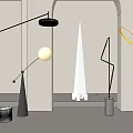 Modern Floor Lamps With Unique Shapes And Marble Metal Bases In Contemporary Interior