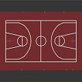 Durable Red Basketball Court Surface Commercial Equipment with Outdoor Metal Fence Enclosure