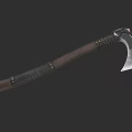 Handcrafted Axe Weapon with Wooden Handle and Sharp Metal Blade for Outdoor Use