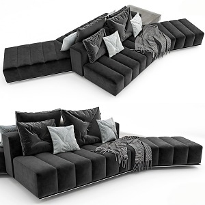 Casual Sofa Combination Sofa Pillow 3d model