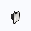 Square Audio Speaker With Black Frame Silver Grill And Mounting Bracket
