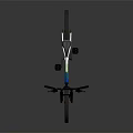 Modern Racing Bicycle With Blue And White Frame Black Tires And White Seat