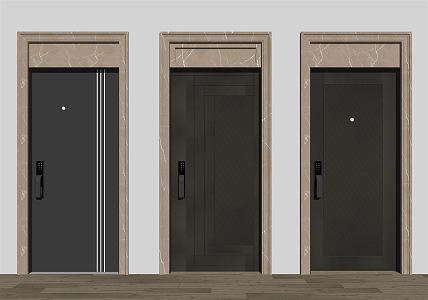 Modern security door entry security door 3d model