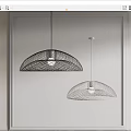 Modern Hemispherical Chandeliers With Wire Mesh Design Hanging In White Interior