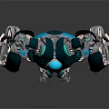 Futuristic Robotic Mechanical Creature Featuring Blue Silver Body Mechanical Legs And Large Eye