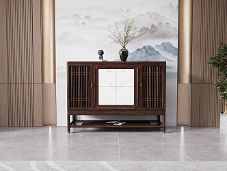 New Chinese-style Sideboard Side Cabinet Entrance Cabinet 3d model