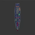 3D Style Ship With Crane And Colorful Structures