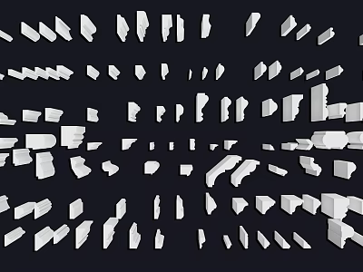 Gypsum Mouldings With Various Decorative Designs For Interior Wall And Ceiling Decoration 3d model