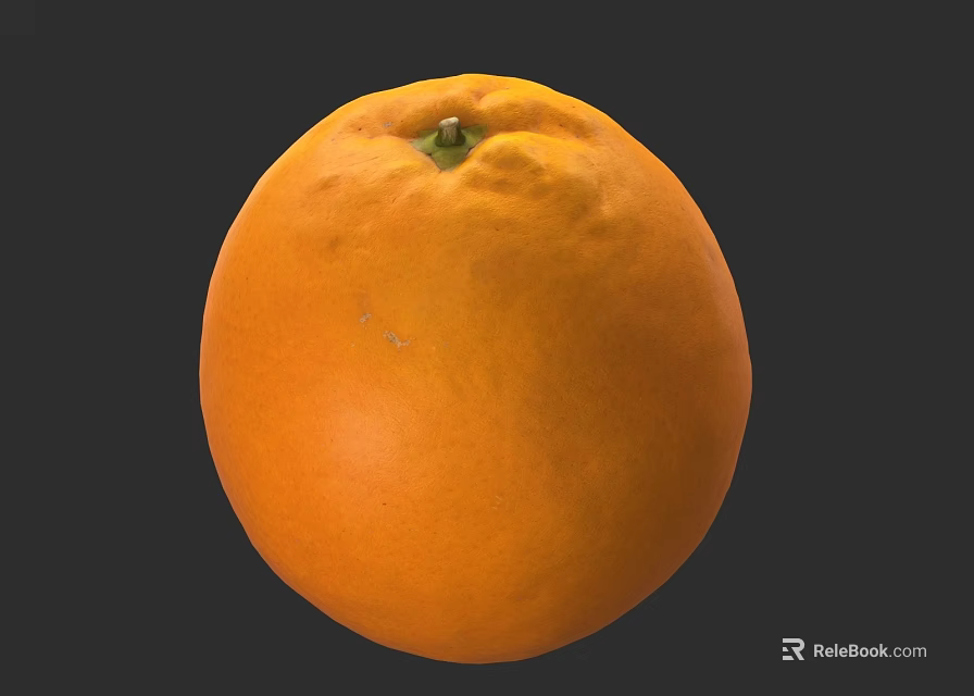 Fresh Ripe Orange with Vibrant Orange Color and Smooth Round Surface 3d model 