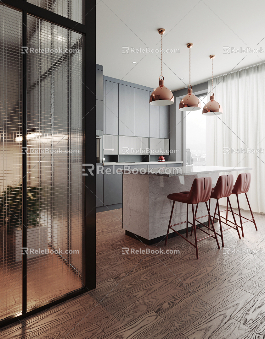 Modern Kitchen Restaurant 3d model