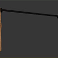 Wooden Slingshot With Y Shaped Frame Black Rubber Bands And Projectile