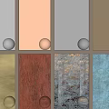 Multiple Colored Interior Wall Panels With Various Textures And Metallic Decorative Balls