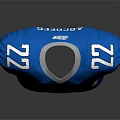 Blue Football Jersey with Number 22 and SUEZ Logo Short Sleeve Design