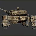 Detailed Military Tank With Camouflage Paint Armored Structure Main Cannon And Tracks