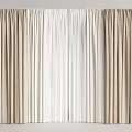 Elegant Beige and White Curtains with Soft Fabric for Home Window Decor