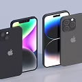 Apple iPhones With Sleek Black Design And Colorful Display From Different Angles 3d model