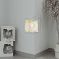 Modern Geometric Indoor Wall Lamp With Square Frame And Spherical Light For Minimalist Interior