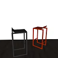 Modern Black And Red Bar Stools With Sleek Metal Frame Minimalist Design