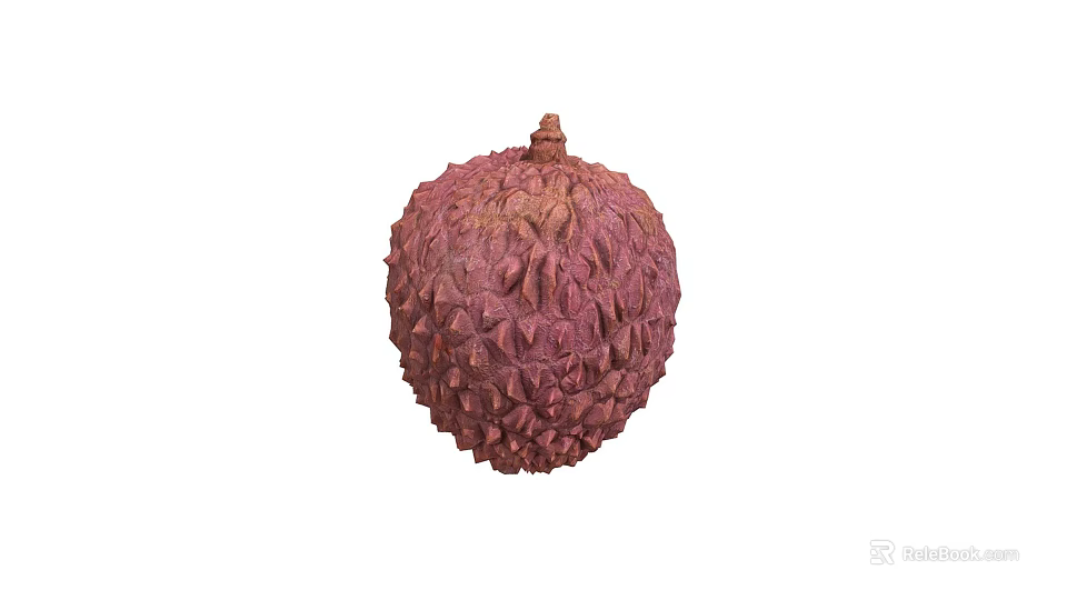 Fresh Lychee Fruit Showcasing Vibrant Red Color With Spiky Textured Skin 3d model 