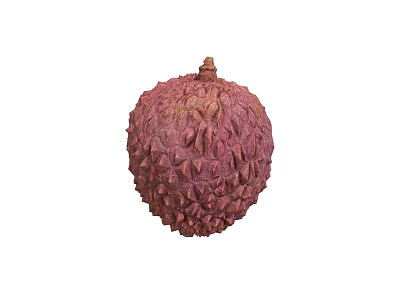 Fresh Lychee Fruit Showcasing Vibrant Red Color With Spiky Textured Skin 3d model