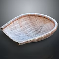 Artisan Made Handwoven Bamboo Dustpan Shaped Decorative Garden Ornament With Natural Texture
