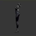 Futuristic Household Robot With Metallic Structure Mechanical Arms And Smart Design