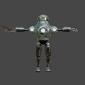 Robot with a sword. 3d model