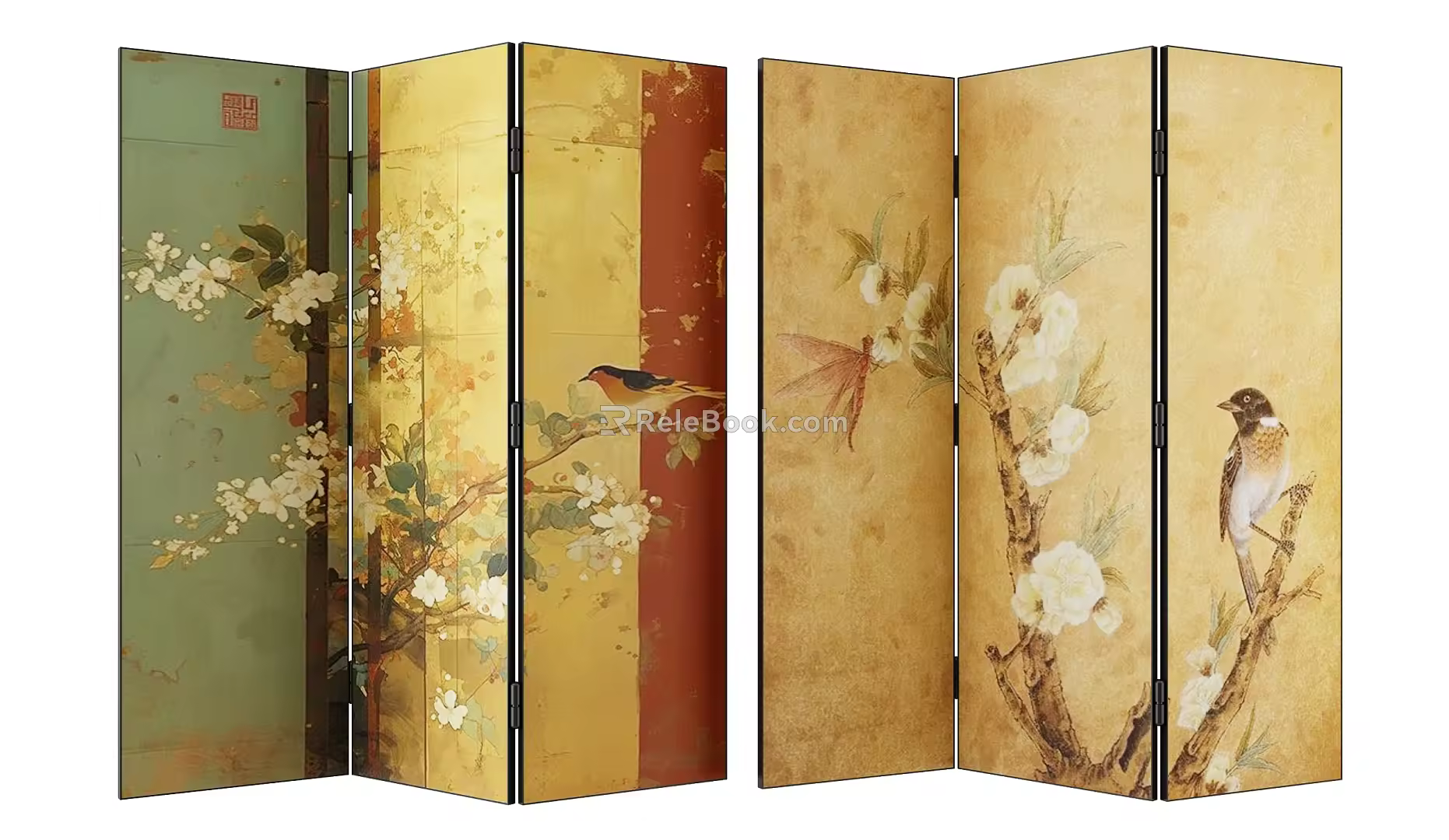 new chinese style screen 3d model