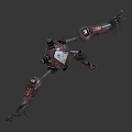 Intelligent Machine With Mechanical Structure Articulated Limbs And Red Silver Complex Exterior Design