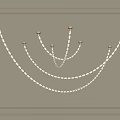 Elegant Modern Chandelier With Layered Pearl Chains And Contemporary Hanging Design