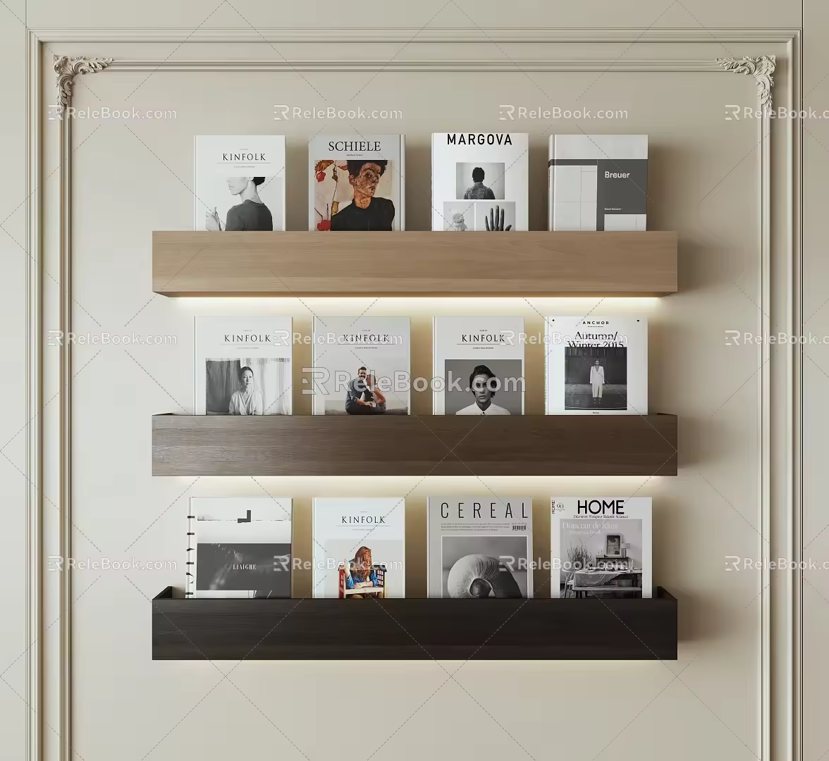 Modern Wall Shelf Bookshelf 3d model
