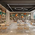 Book Art Showcase In Modern Café Interior Design