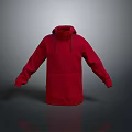 Essential Daily Life Red Hooded Sweatshirt with Comfortable Long Sleeve and Casual Style
