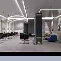 Modern Hair Salon Interior With Styling Chairs Mirrors And Elegant Decor