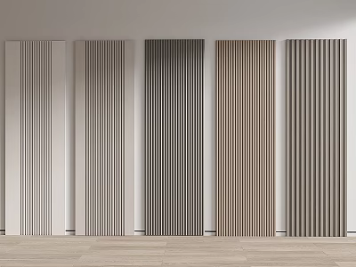 Modern Minimalist Wall Panels With Vertical Slats In Various Neutral Tones For Interior 3d model