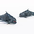 Artistic Fish Sculpture Carving With Detailed Teeth Fins And Textured Surface