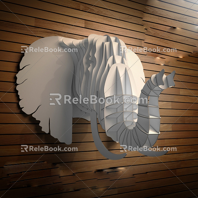 Elephant Head Wall Decoration 3d model