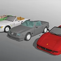 Colorful Convertible Cars With Various Models And Open Top Designs
