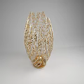 Modern Elegant Golden Hollow Mesh Decorative Ornament Set For Tabletop Decoration