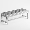 Elegant Tufted Upholstered Bench With Light Beige Fabric And Wooden Legs For Living Room Decor